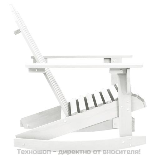 Градински люлеещ стол, дърво, бял