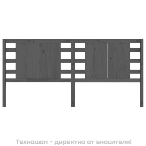 Табла за спалня, сива, 166x4x100 см, бор масив