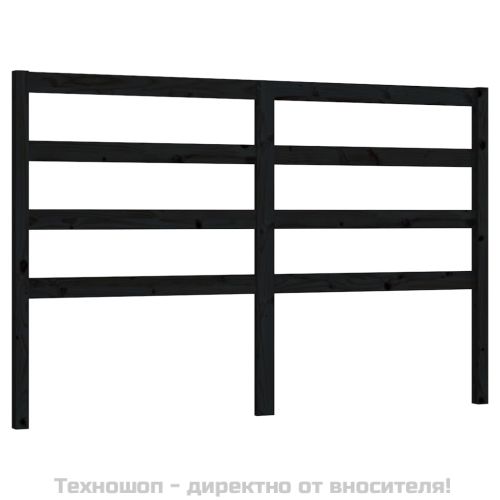 Горна табла за легло, черна, 146x4x100 см, бор масив