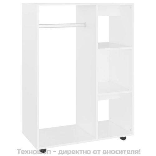 Гардероб, бял, 80x40x110 см, инженерно дърво