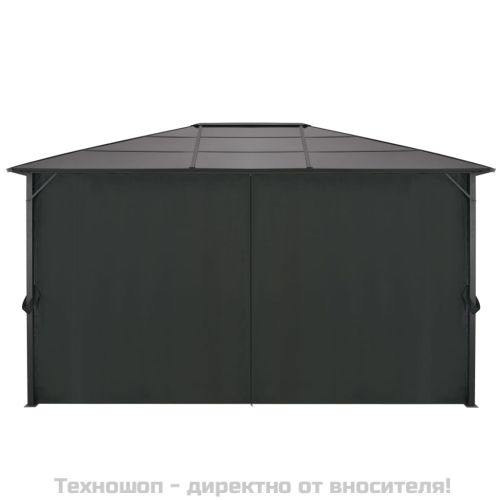 Шатра с пердета, алуминий, 4x3x2,6 м, черна
