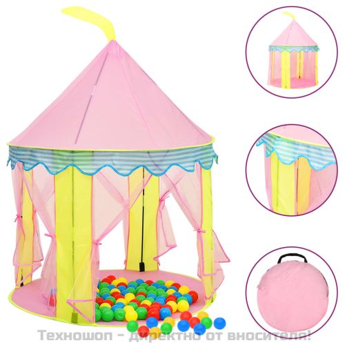 Детска палатка за игра, розова, 100x100x127 см