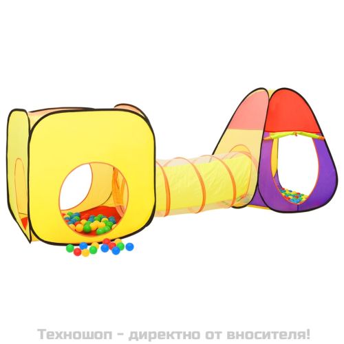 Детска палатка за игра, многоцветна, 255x80x100 см