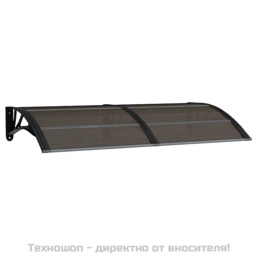 Навес за врата, черен, 150x75 см, поликарбонат