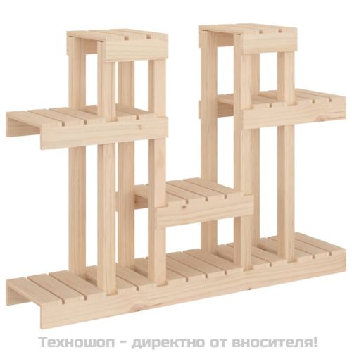 Поставка за цветя, 104,5x25x77,5 см, бор масив