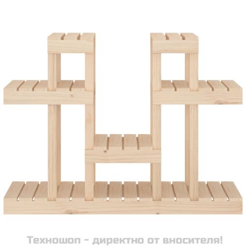 Поставка за цветя, 104,5x25x77,5 см, бор масив