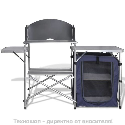 Сгъваем кухненски модул за къмпинг с алуминиево предно стъкло