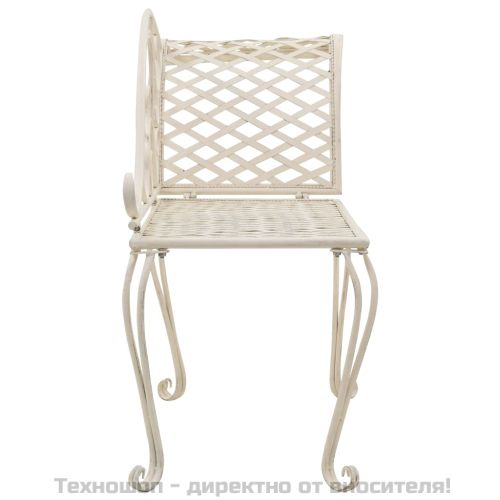 Градинска кушетка, 128 см, метал, антично бяло