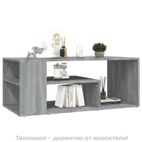 Кафе маса, сив сонома, 100x50x40 см, инженерно дърво