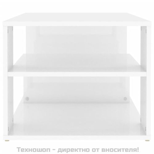 Маса за кафе, бял гланц, 100x50x40 см, инженерно дърво
