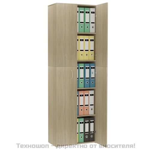 Офис шкаф, дъб сонома, 60x32x190 см, инженерно дърво