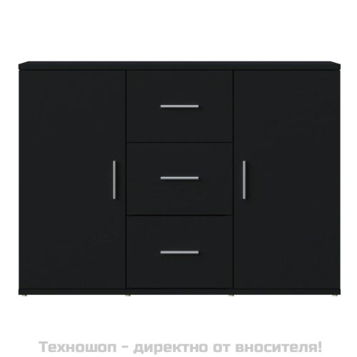Сайдборд, черен, 91x29,5x65 см, инженерно дърво