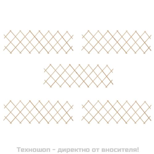 Огради хармоника, 5 бр, чамова дървесина, 180x60 см