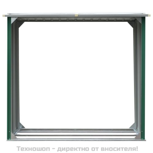 Навес за дърва, поцинкована стомана, 172x91x154 см, зелен