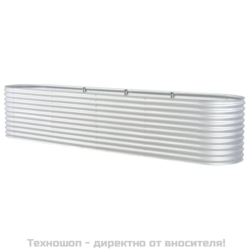 Градинска висока леха 400x80x81 см поцинкована стомана сребро
