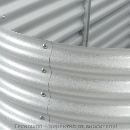Градинска висока леха 400x80x81 см поцинкована стомана сребро