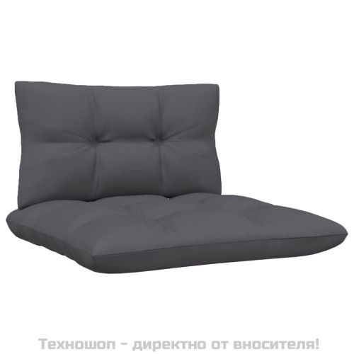 Градински лаундж комплект 3 части с възглавници бял бор масив
