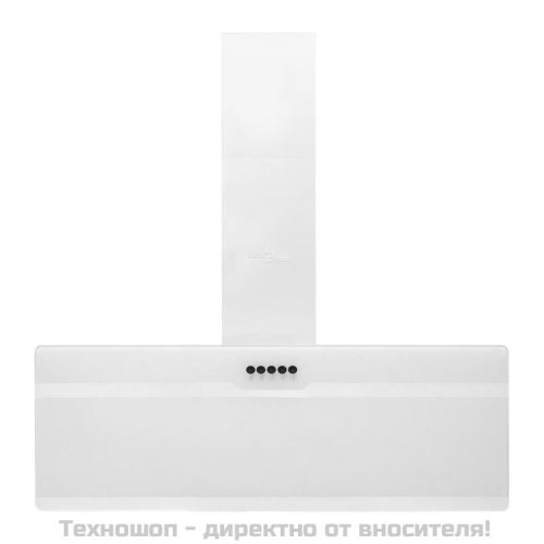 Стенен абсорбатор, 90 см, стомана и закалено стъкло, бял