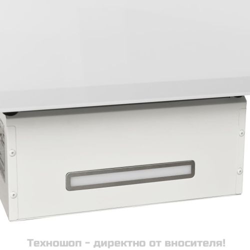 Стенен абсорбатор, 90 см, стомана и закалено стъкло, бял