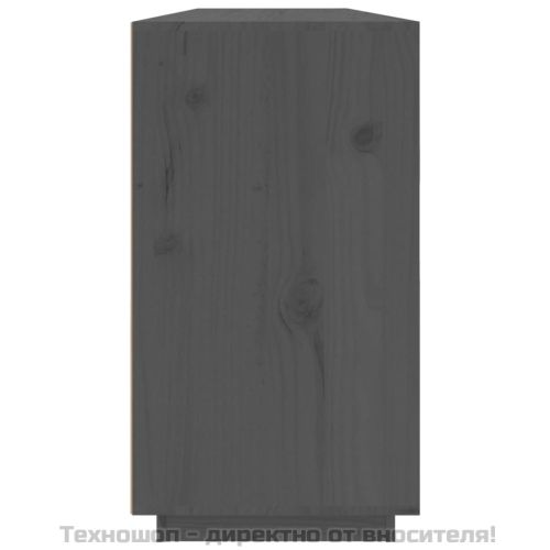 Сайдборд, сив, 100x40x75 см, бор масив