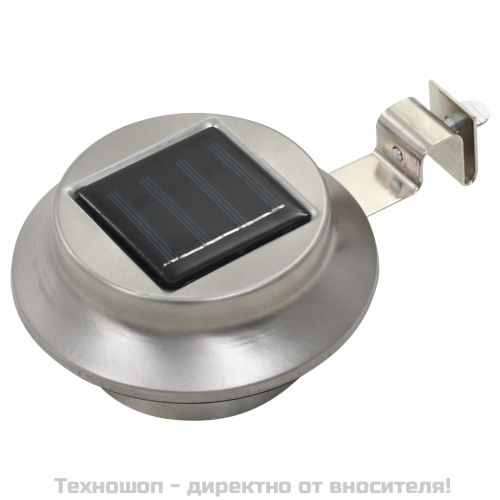 Градински соларни лампи, 6 бр, LED, кръгли, 12 см, бели