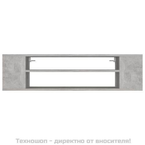 Окачен TВ шкаф, бетонно сив, 100x30x26,5 см, инженерно дърво