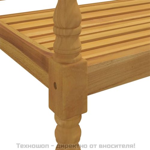 Пейка Батавия с зелено възглавница, 150 см, тик масив