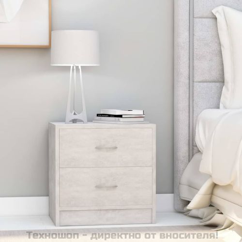 Нощни шкафчета 2 бр бетоново сиво 40x30x40 см инженерно дърво