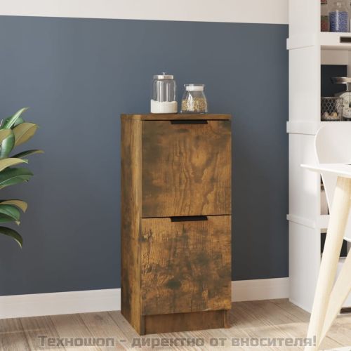 Сайдборд, опушен дъб, 30x30x70 см, инженерно дърво