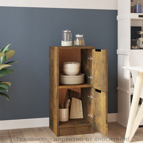 Сайдборд, опушен дъб, 30x30x70 см, инженерно дърво