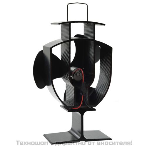 Вентилатор за печка за топъл въздух, 3 перки, черен