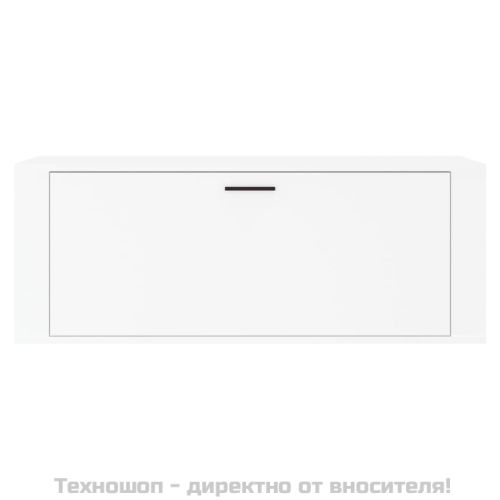 Стенен шкаф за обувки, бял, 100x35x38 см, инженерно дърво