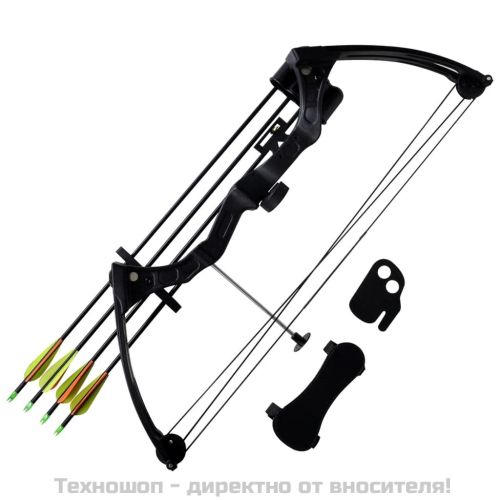 Юношески компаунд лък с аксесоари и алуминиеви стрели