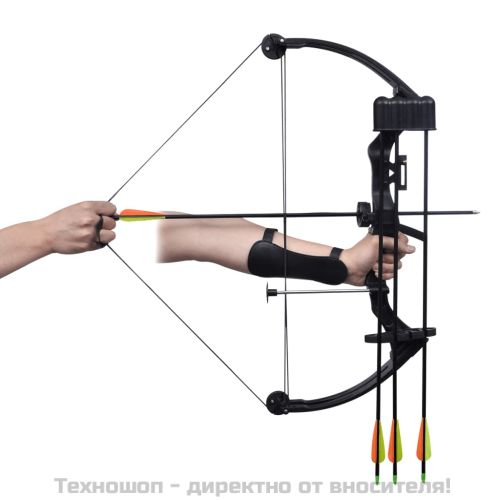 Юношески компаунд лък с аксесоари и алуминиеви стрели