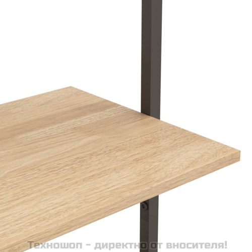 Етажерка стълба с 4 рафта светлокафяво и черно 64x35x152,5 см