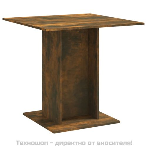 Трапезна маса, опушен дъб, 80x80x75 см, инженерно дърво