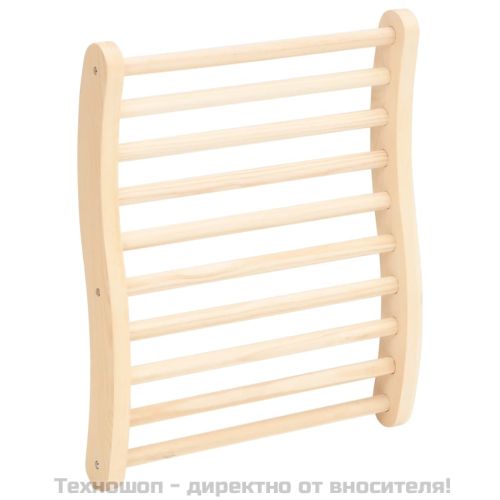 S-образна облегалка за сауна, масивна борова дървесина