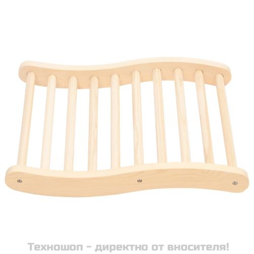 S-образна облегалка за сауна, масивна борова дървесина