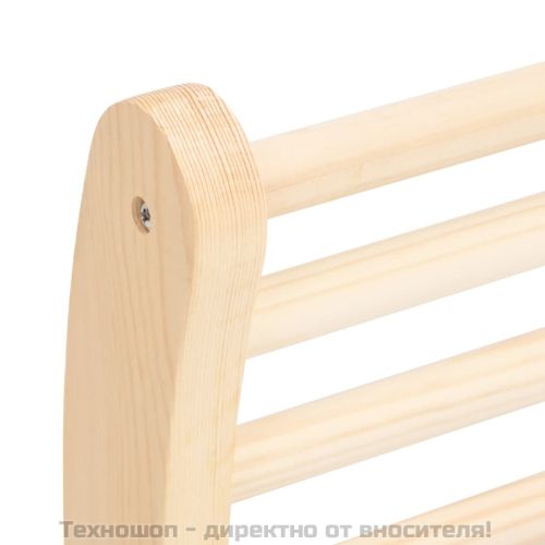 S-образна облегалка за сауна, масивна борова дървесина