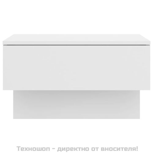 Нощни шкафчета за стенен монтаж, 2 бр, бял гланц