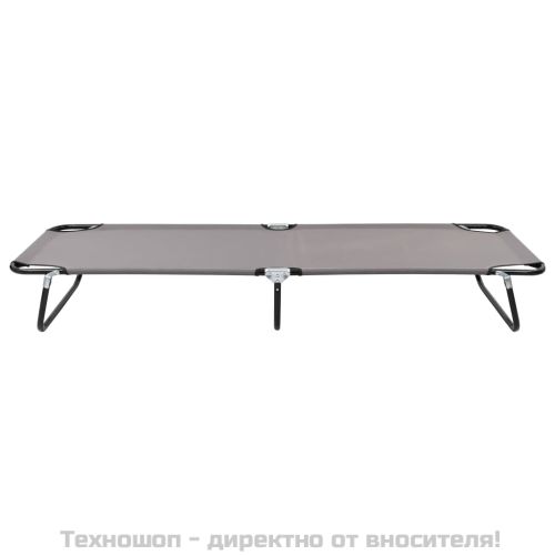 Сгъваем шезлонг, сив, стомана