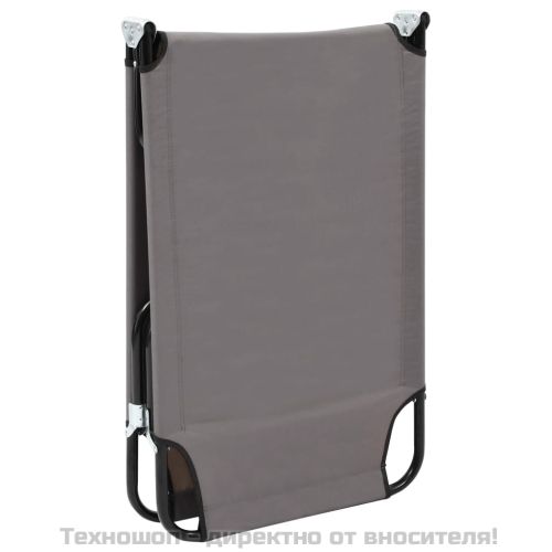 Сгъваем шезлонг, сив, стомана