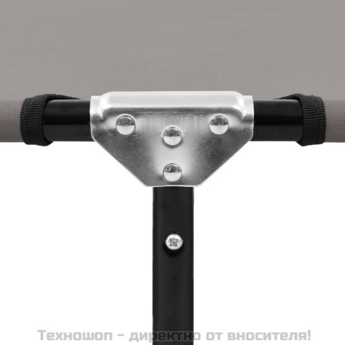 Сгъваем шезлонг, сив, стомана