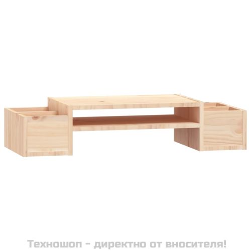 Поставка за монитор, 70x27,5x15 см, бор масив