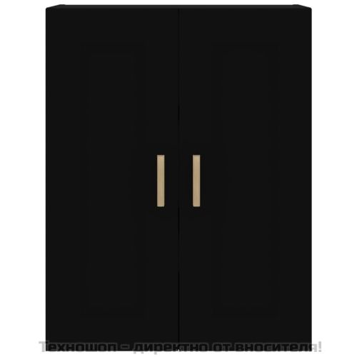 Стенен шкаф, черен, 69,5x32,5x90 см, инженерно дърво