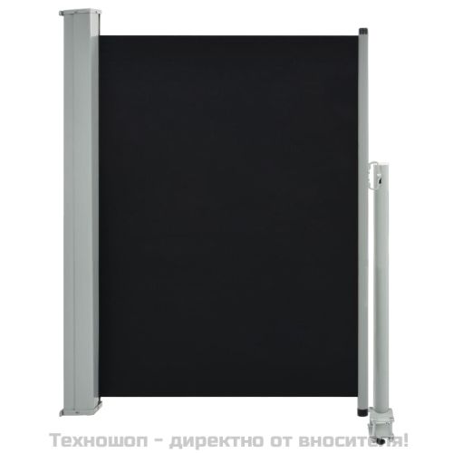 Прибираща се странична тента, 100х300 см, черна