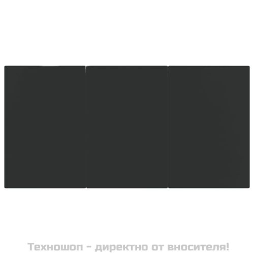 Градински трапезен комплект, 5 части, черен, полиратан