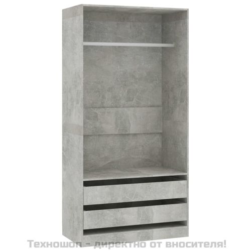 Гардероб, бетонно сиво, 100x50x200 см, ПДЧ