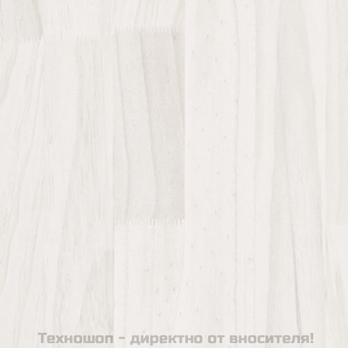 3-етажна библиотека, бяла, 40x30x105 см, борово дърво масив