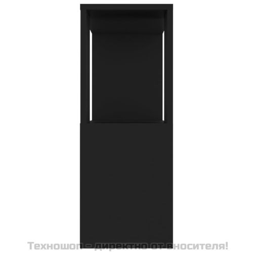 ТВ шкаф, черен, 80x24x63 см, инженерно дърво